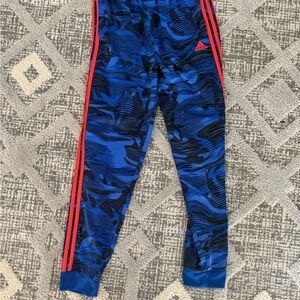 Adidas Kids Blue and Black Patterned Joggers